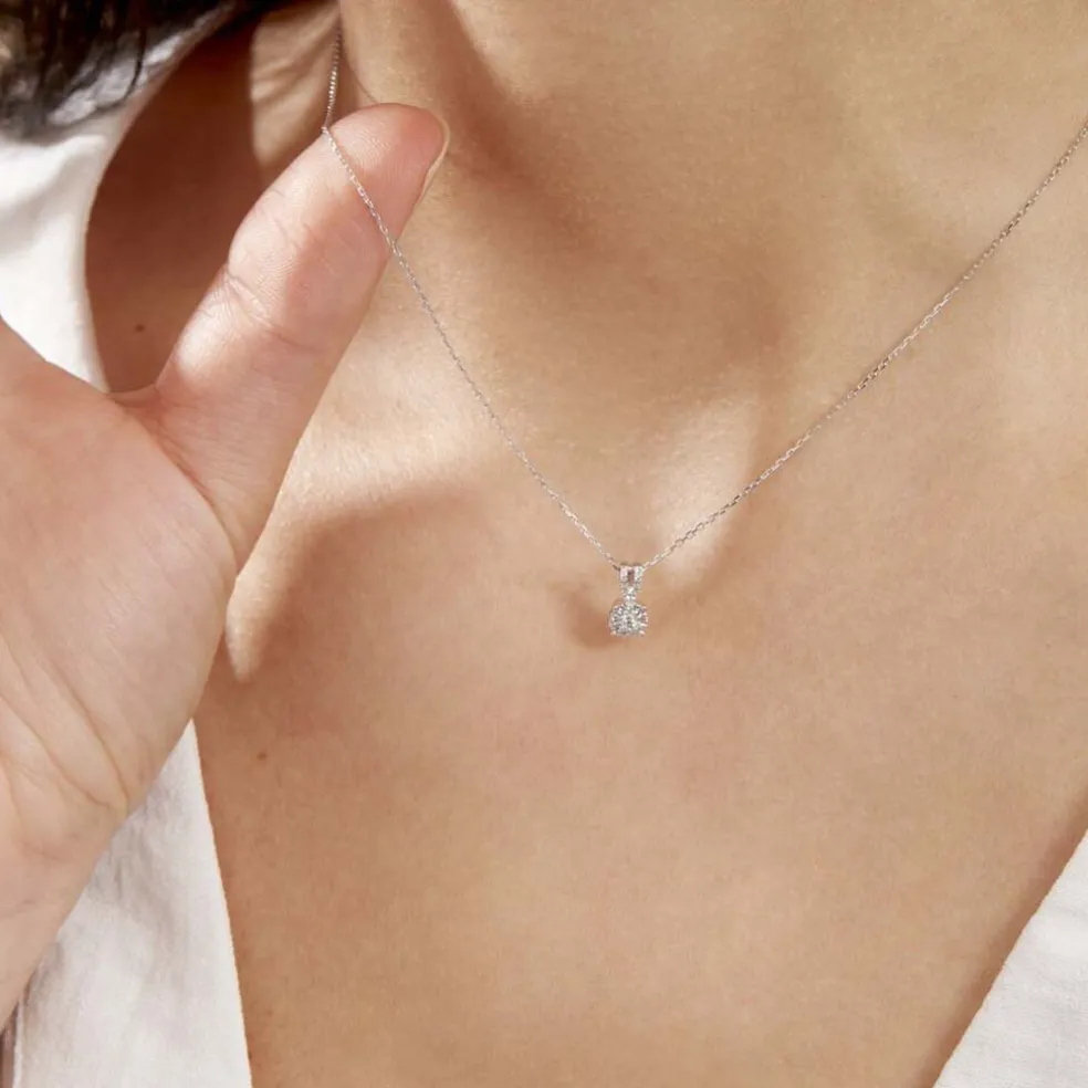 Collier Orphee Or Blanc Diamant