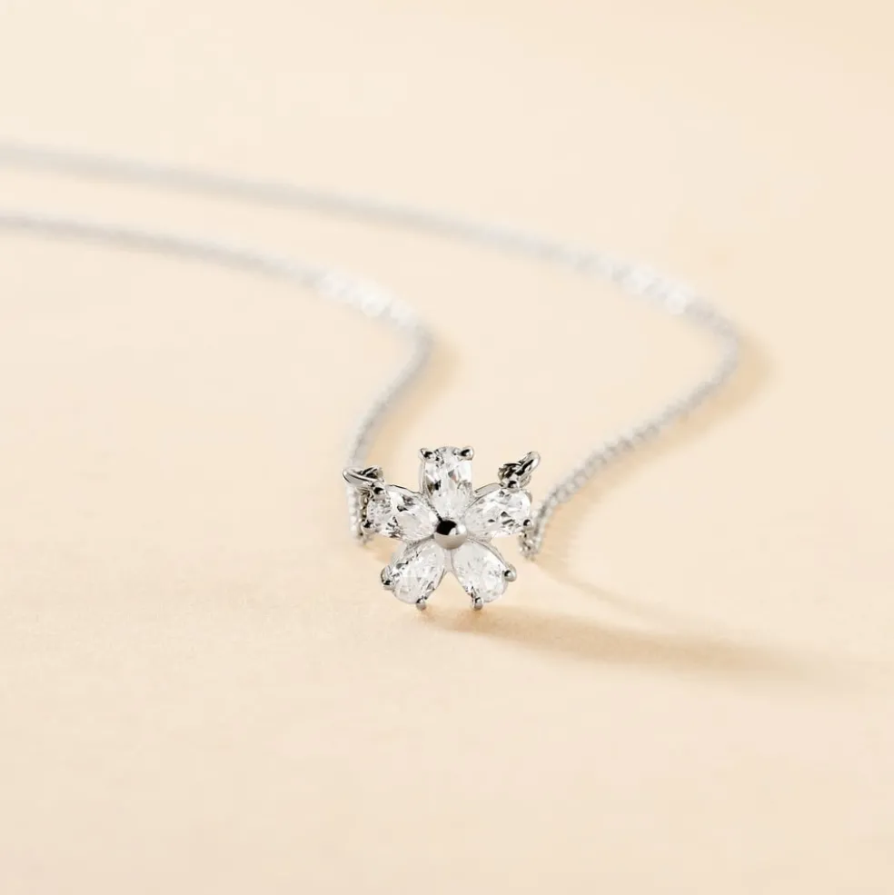 Collier Oskari Argent Blanc Oxyde De Zirconium