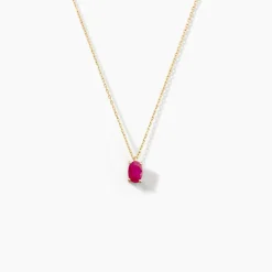 Collier Ovale Or Jaune Rubis