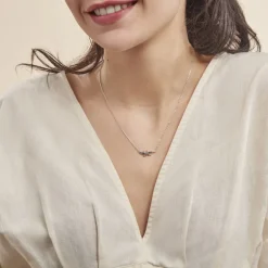 Collier Oya Argent Blanc Oxyde De Zirconium