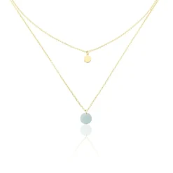 Collier Pampilles Colorées Or Jaune Amazonite