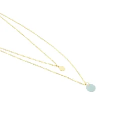 Collier Pampilles Colorées Or Jaune Amazonite