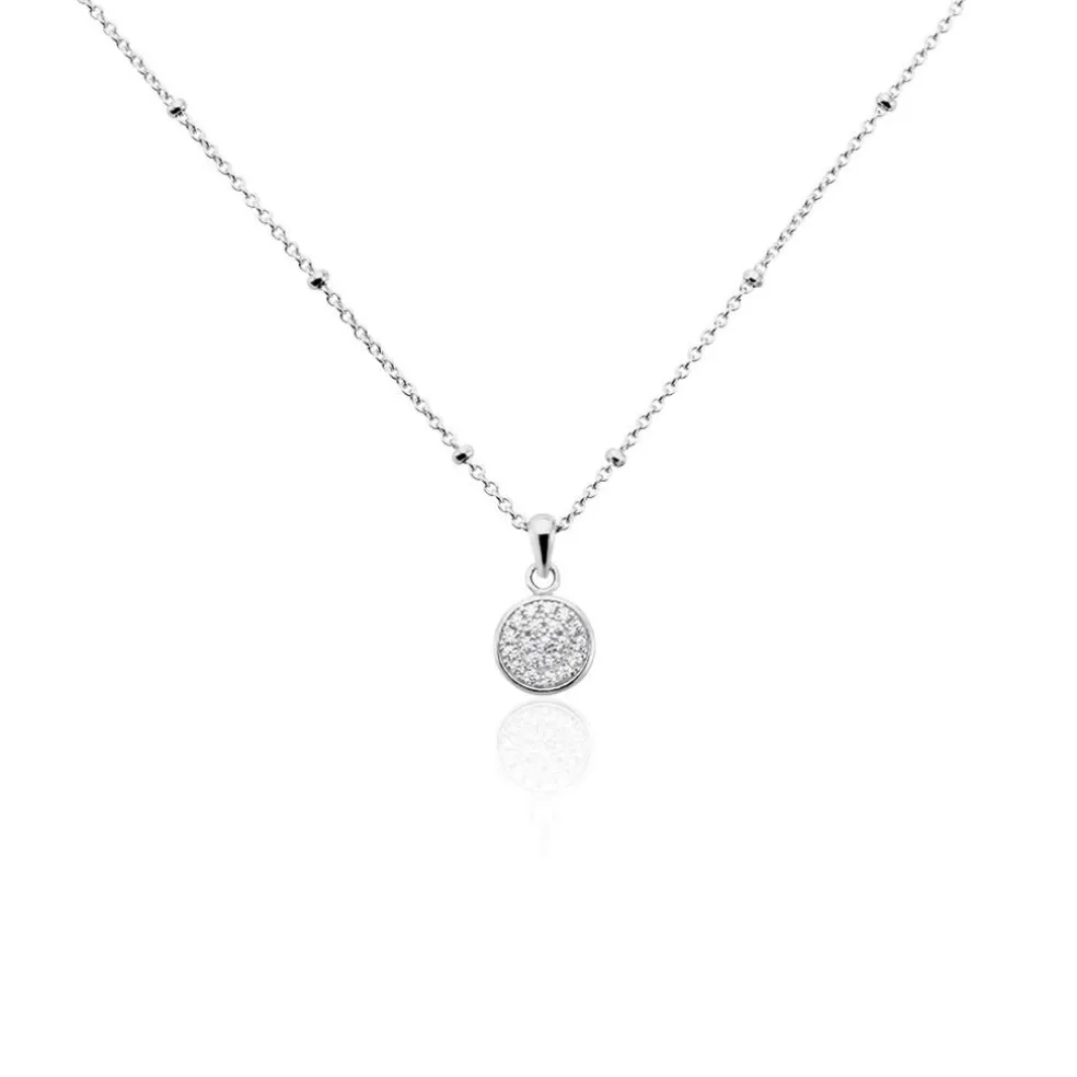 Collier Pascalin Argent Blanc Oxyde De Zirconium