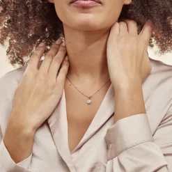 Collier Pascalin Argent Blanc Oxyde De Zirconium