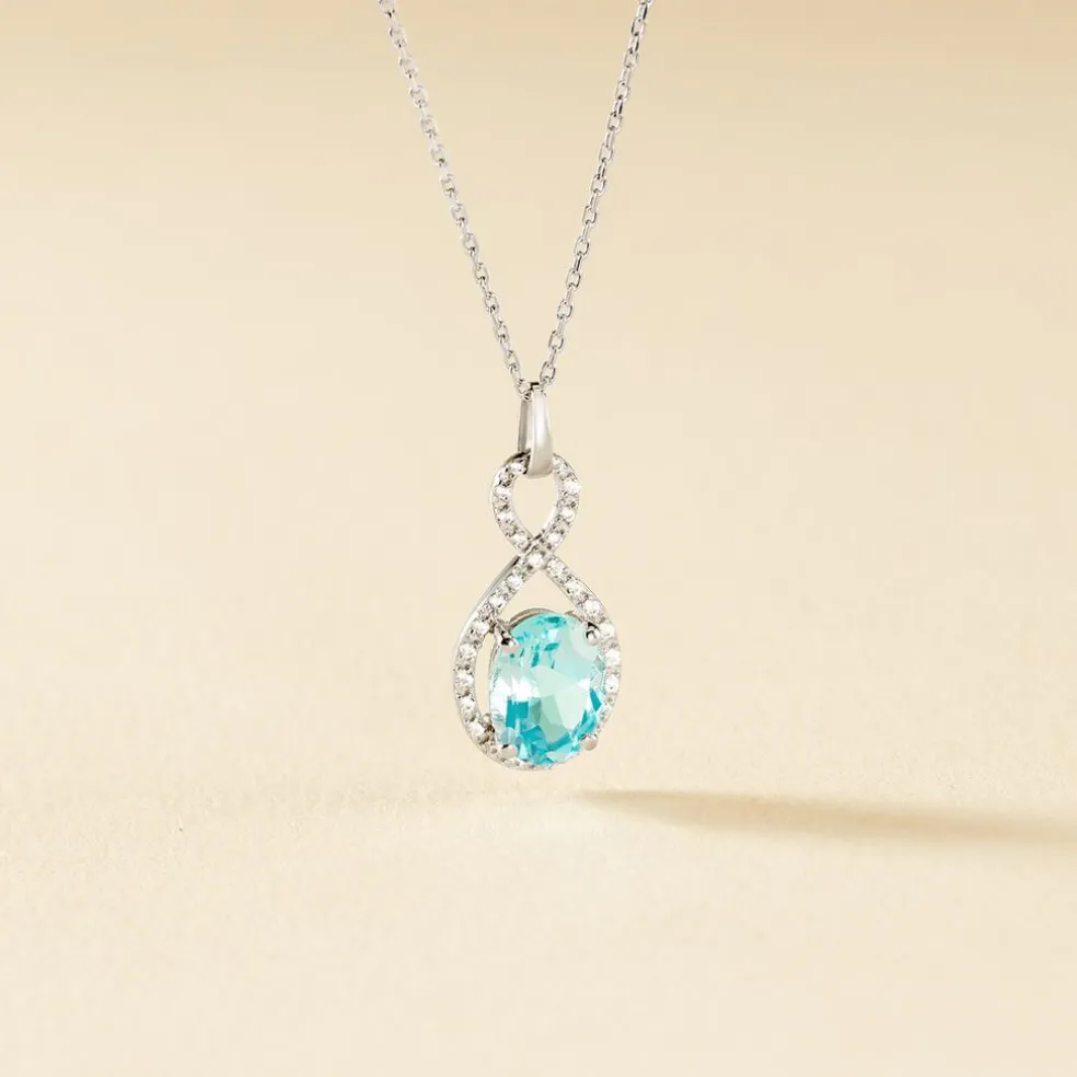 Collier Passion Or Blanc Topaze Et Oxyde De Zirconium