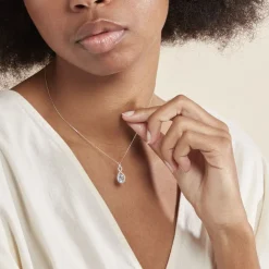 Collier Passion Or Blanc Topaze Et Oxyde De Zirconium