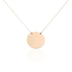 Collier Pastille Gravable Or Rose