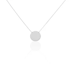 Collier Pastille Gravable Or Blanc