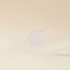 Collier Pastille Gravable Or Blanc