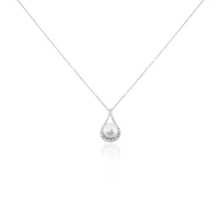 Collier Patricia Or Blanc Perle De Culture Oxyde