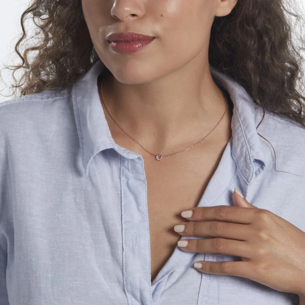 Collier Pavel Argent Rose Oxyde De Zirconium