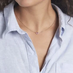 Collier Pavel Argent Rose Oxyde De Zirconium