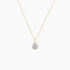 Collier Pear C Or Jaune Diamant
