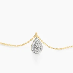 Collier Pear C Or Jaune Diamant