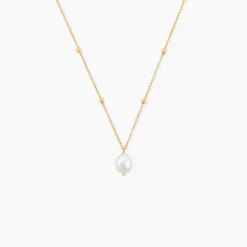 Collier Pearly Or Jaune Perle De Culture