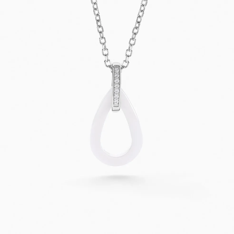 Collier Peer Argent Blanc Oxyde De Zirconium