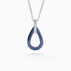 Collier Peer Argent Blanc Oxyde De Zirconium