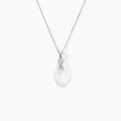 Collier Peer Argent Blanc Oxyde De Zirconium