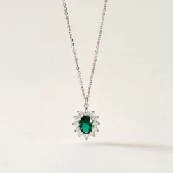 Collier Perez Argent Blanc Oxyde De Zirconium