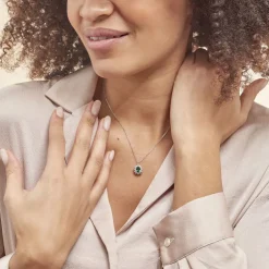 Collier Perez Argent Blanc Oxyde De Zirconium