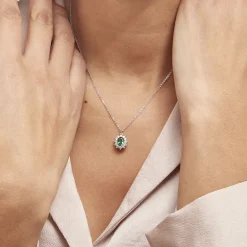 Collier Perez Argent Blanc Oxyde De Zirconium