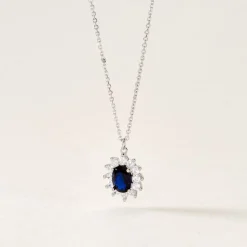 Collier Perez Argent Blanc Oxyde De Zirconium