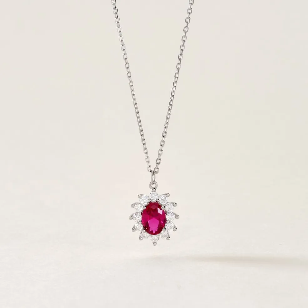 Collier Perez Argent Blanc Oxyde De Zirconium