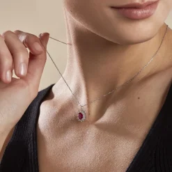 Collier Perez Argent Blanc Oxyde De Zirconium