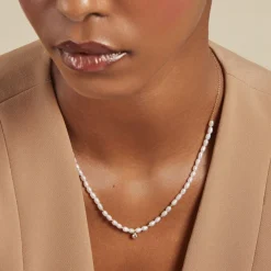 Collier Perlissima Argent Blanc Oxyde Et Perle De Culture