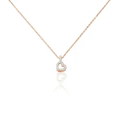 Collier Phanie Argent Rose Oxyde De Zirconium