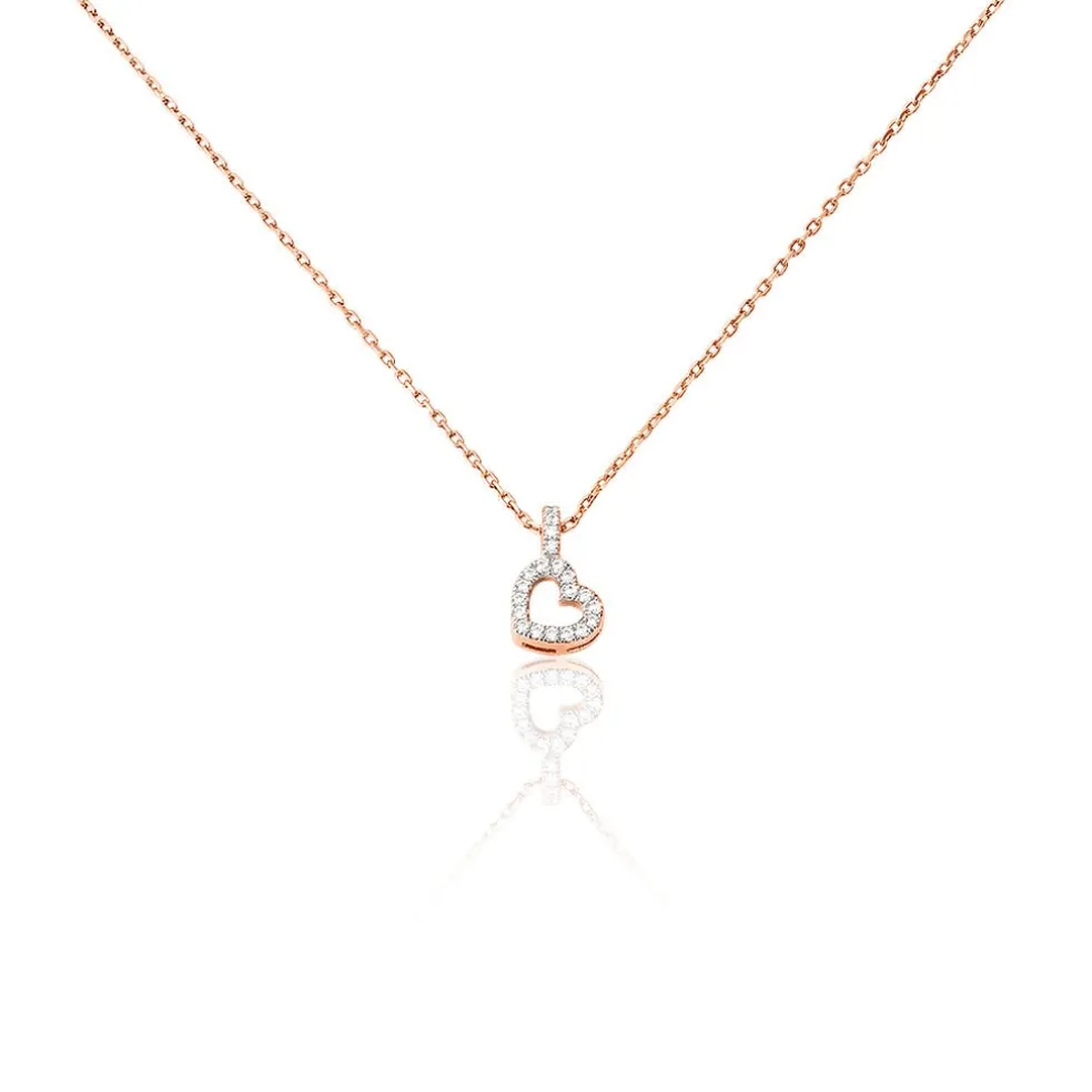 Collier Phanie Argent Rose Oxyde De Zirconium