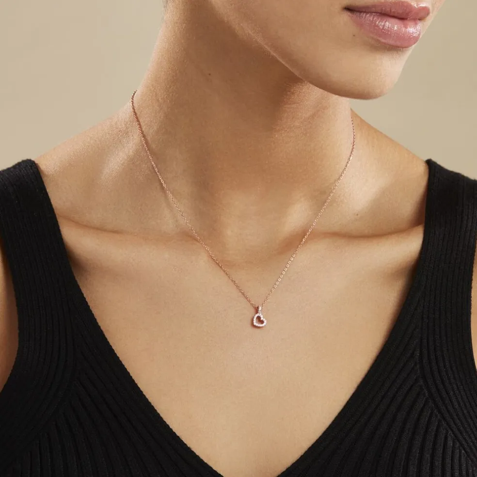 Collier Phanie Argent Rose Oxyde De Zirconium