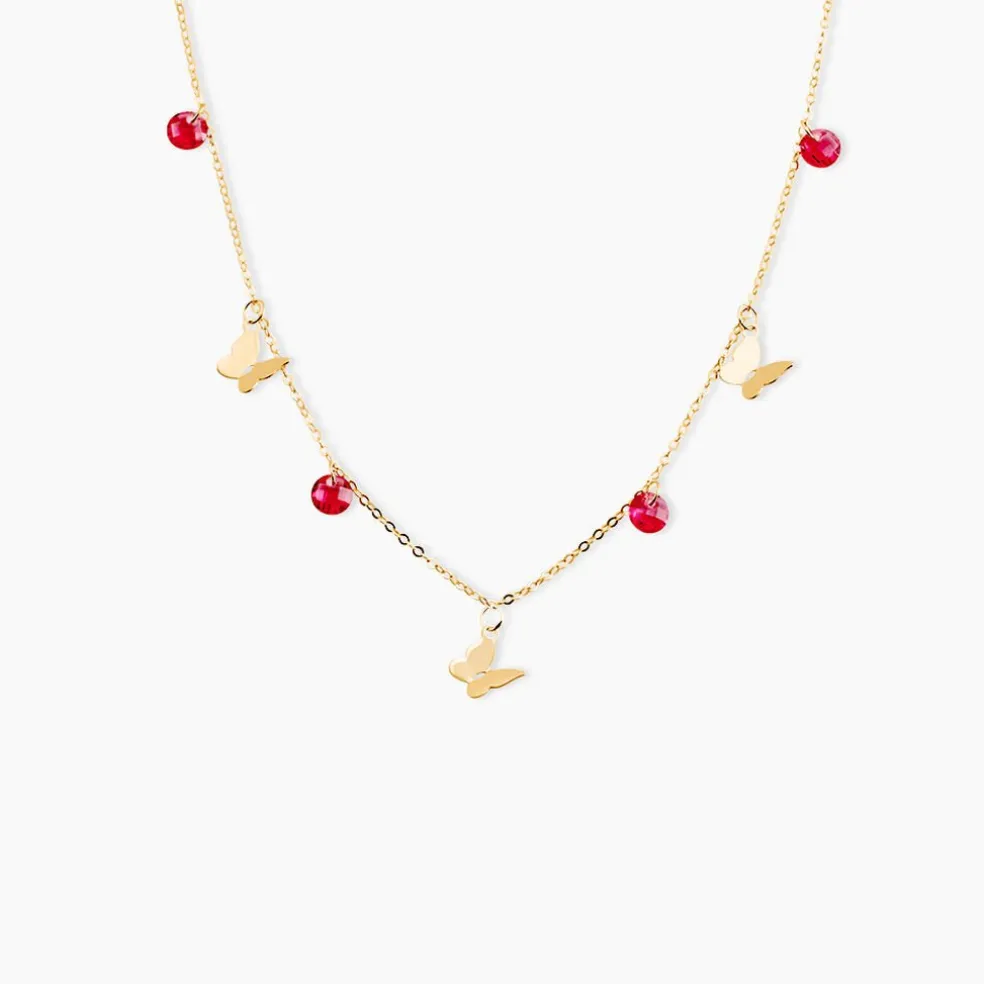 Collier Phyliss Or Jaune Oxyde De Zirconium