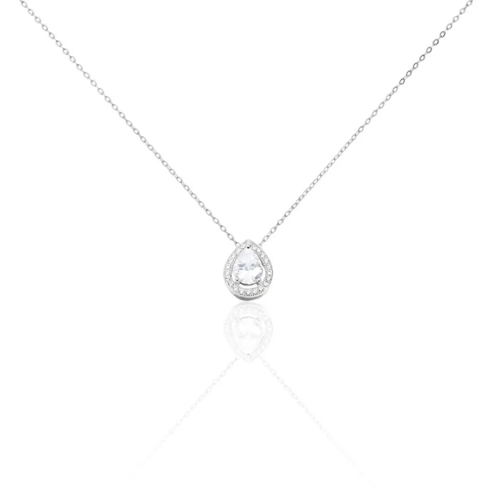 Collier Pilar Argent Blanc Oxyde De Zirconium