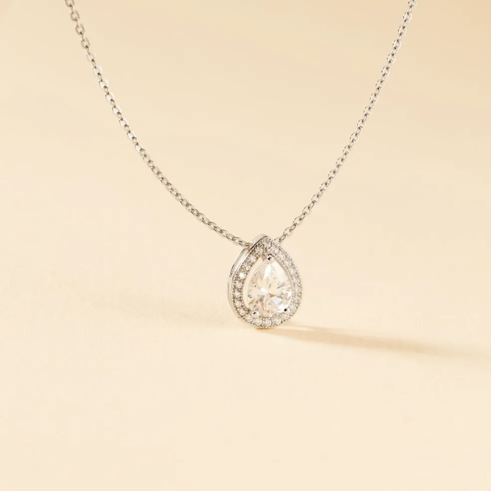 Collier Pilar Argent Blanc Oxyde De Zirconium