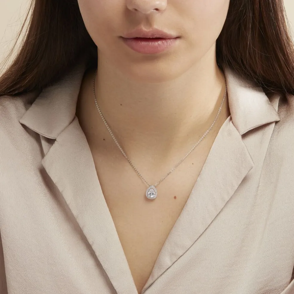 Collier Pilar Argent Blanc Oxyde De Zirconium
