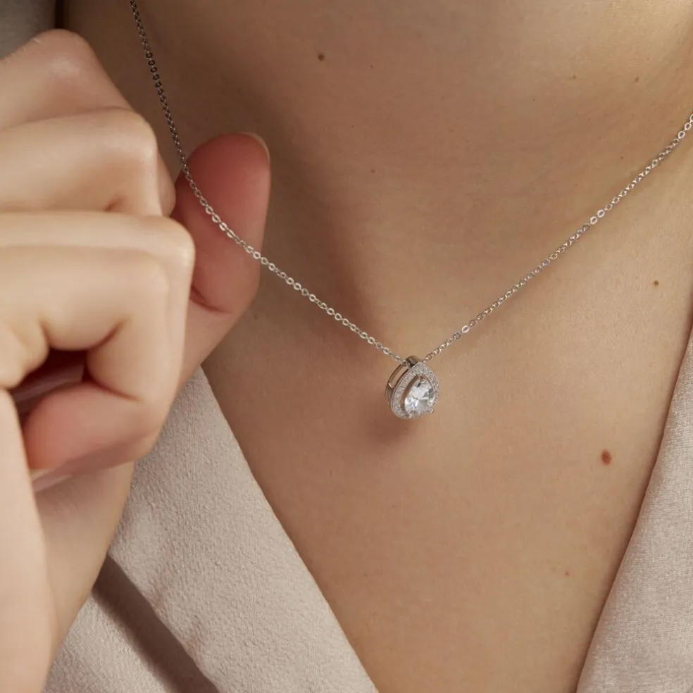 Collier Pilar Argent Blanc Oxyde De Zirconium