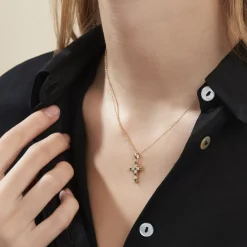 Collier Plaqué Or Gaea Pierre Synthétique