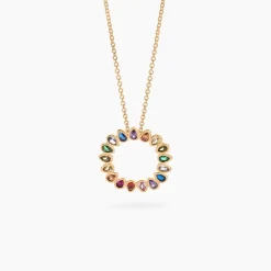 Collier Plaqué Or Jaune Ethem Pierres Multicolores