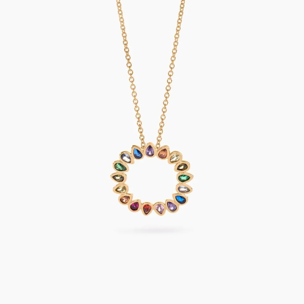 Collier Plaqué Or Jaune Ethem Pierres Multicolores