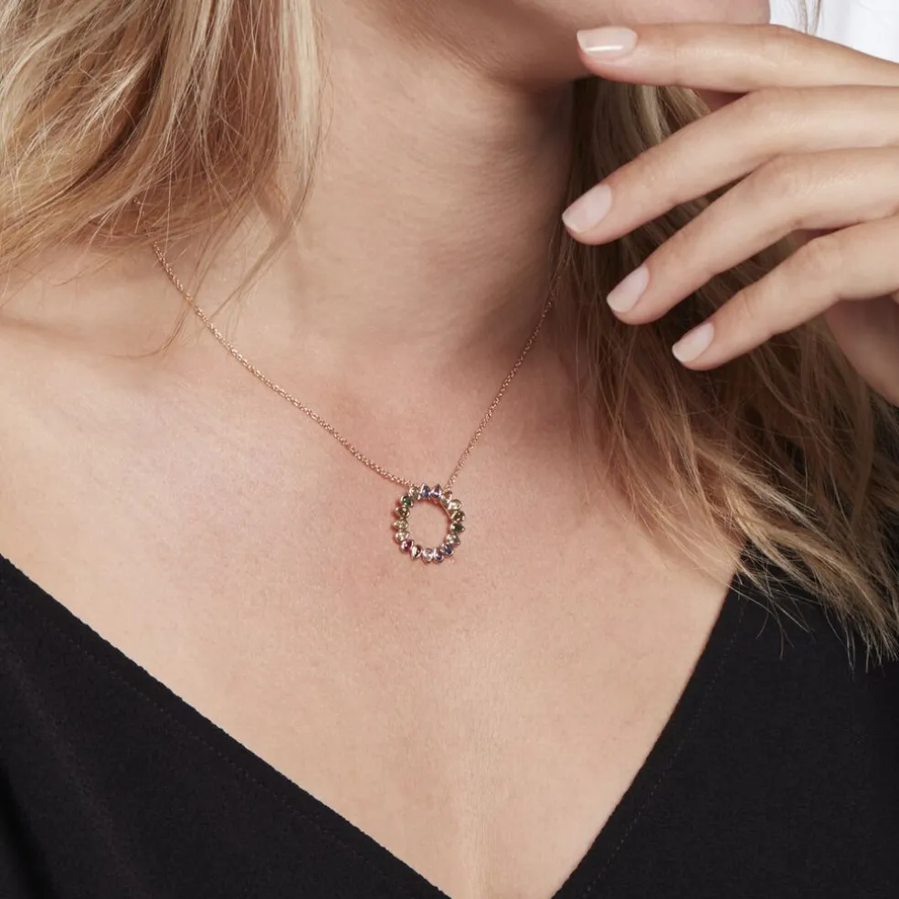 Collier Plaqué Or Jaune Ethem Pierres Multicolores