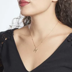 Collier Plaqué Or Jaune Lettra