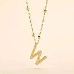 Collier Plaqué Or Jaune Lettra