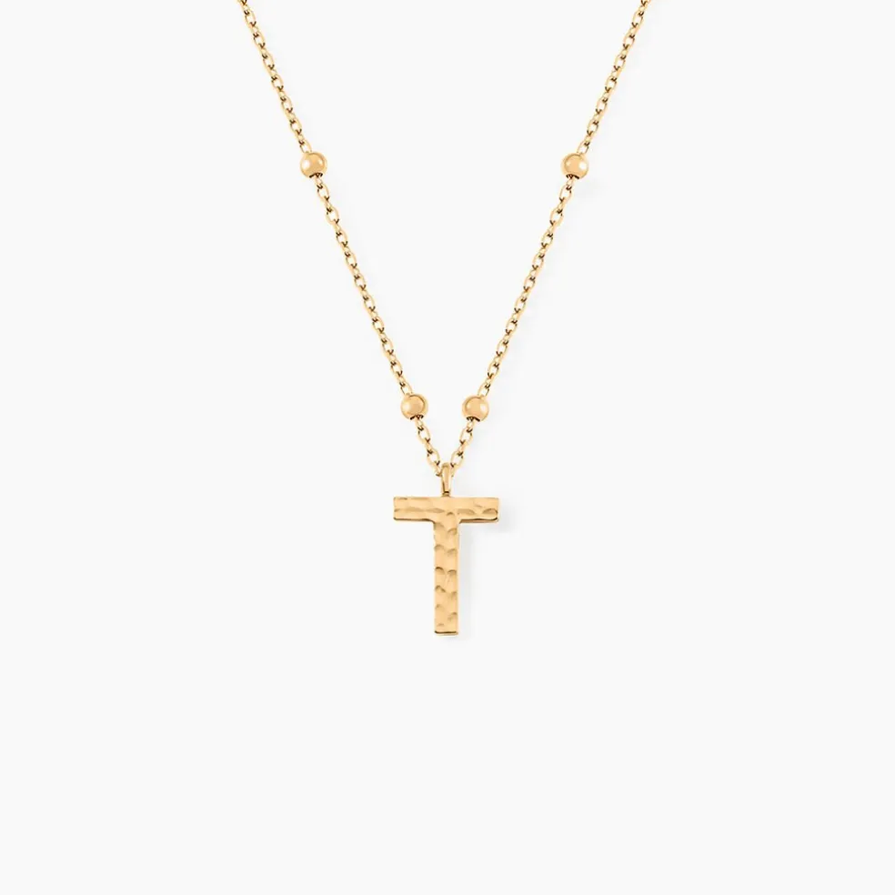 Collier Plaqué Or Jaune Lettra