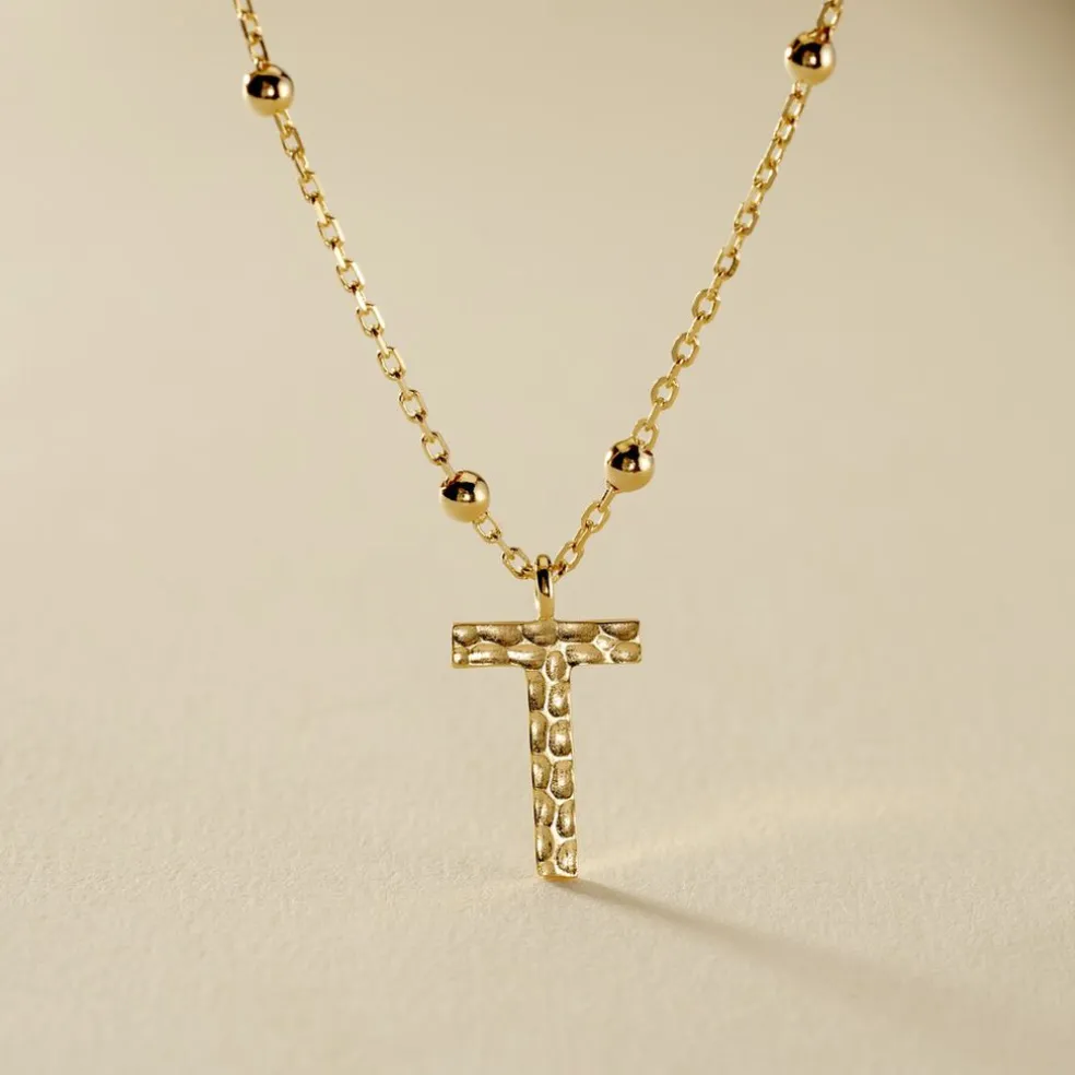 Collier Plaqué Or Jaune Lettra