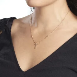 Collier Plaqué Or Jaune Lettra