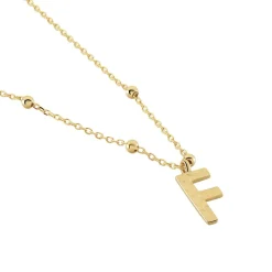 Collier Plaqué Or Jaune Lettra