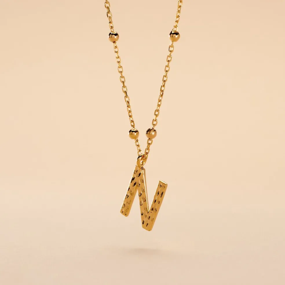 Collier Plaqué Or Jaune Lettra