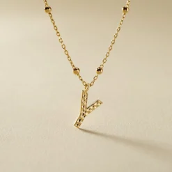 Collier Plaqué Or Jaune Lettra