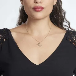 Collier Plaqué Or Jaune Lettra